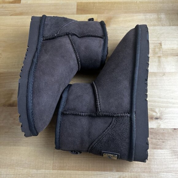 AUSLAND Classic Short Sheepskin Snow Boot Chocolate Brown Women's Size 5.5 NEW - Picture 7 of 10